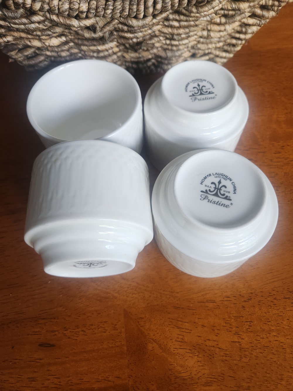 Homer Laughlin Pristine White Porcelain Ramekins - Set of 4